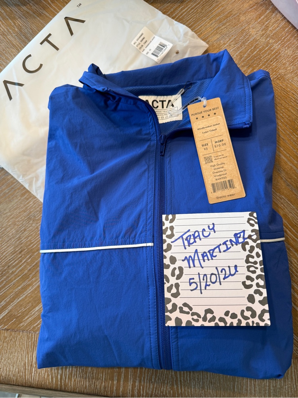 ACTA Cobalt Windbreaker Jacket - XS